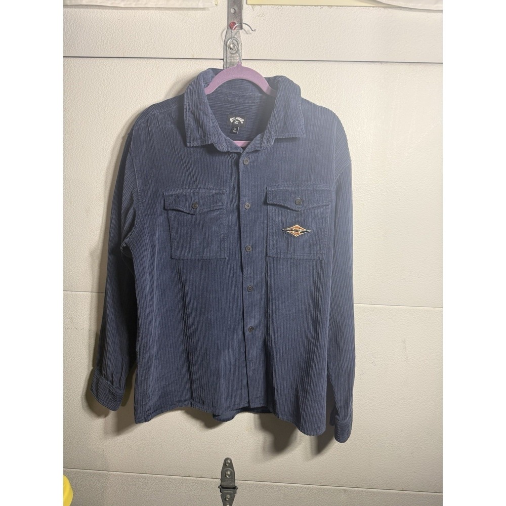 Billabong Men's Bong Days Long Sleeve Corduroy Shirt Overshirt in Dusty Navy Lg